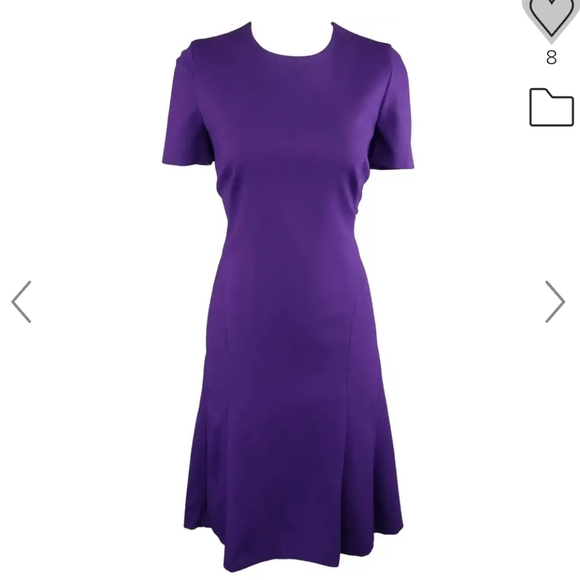 Akris Punto Dresses & Skirts - AKRIS Size 6 Purple Viscose Blend Jersey Short Sleeve Dress